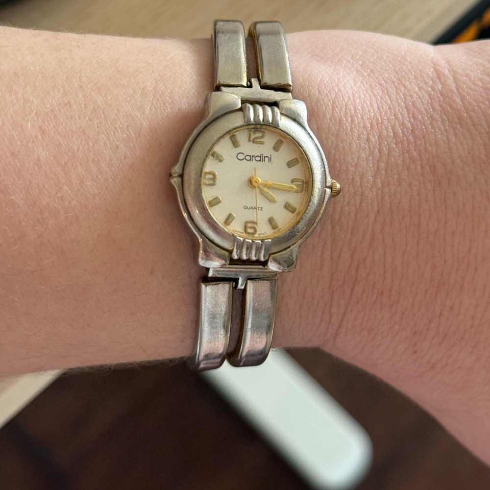 Cardini Silver and Gold Vintage Tiny Miniature Mini Feminine Watch
